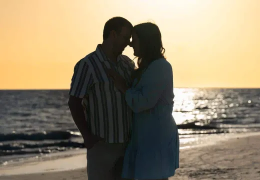 Natural beach family portrait on Manasota Key, Florida