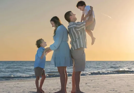 Family beach portrait on Siesta Key, Florida