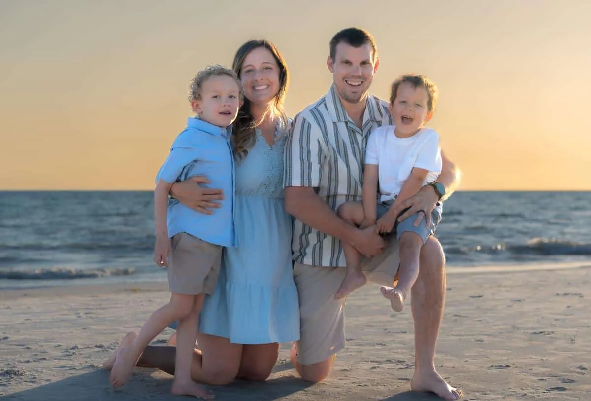 Quiet beach family portrait on Casey Key, Florida