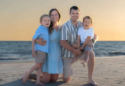 Quiet beach family portrait on Casey Key, Florida