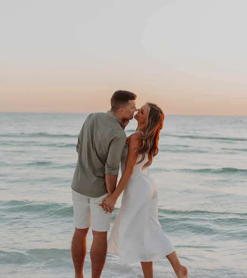 Young couple in love at Siesta Key Beach in Sarasota