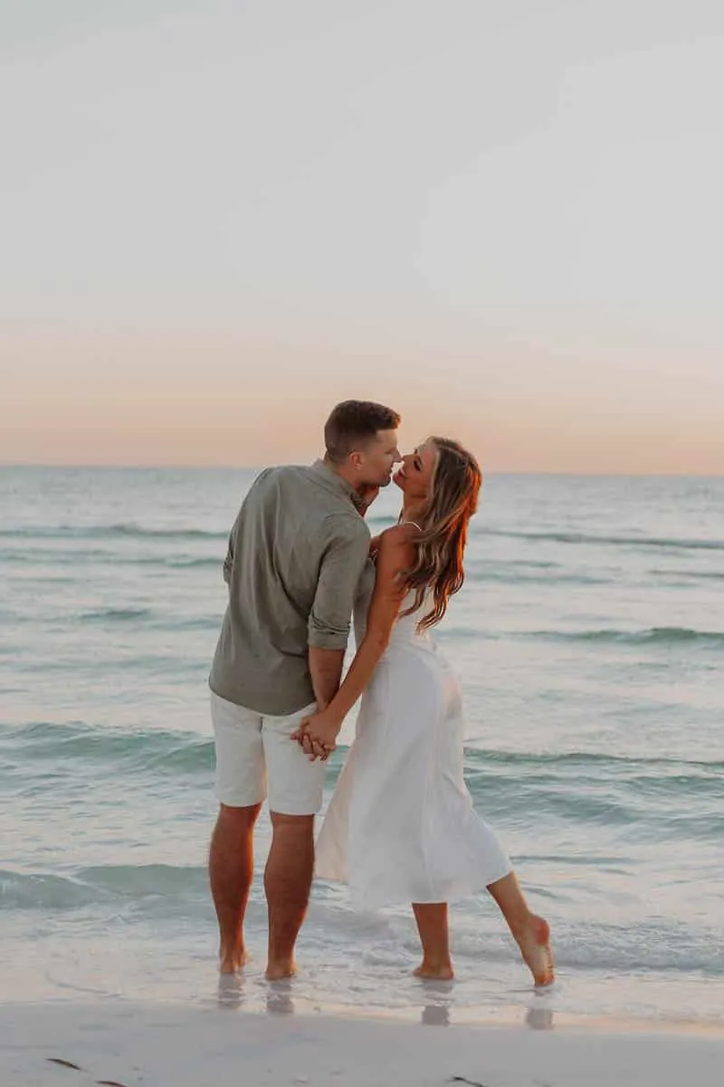 Young couple in love at Siesta Key Beach in Sarasota