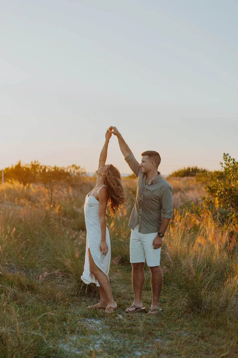 Young couple in love at Siesta Key Beach in Sarasota