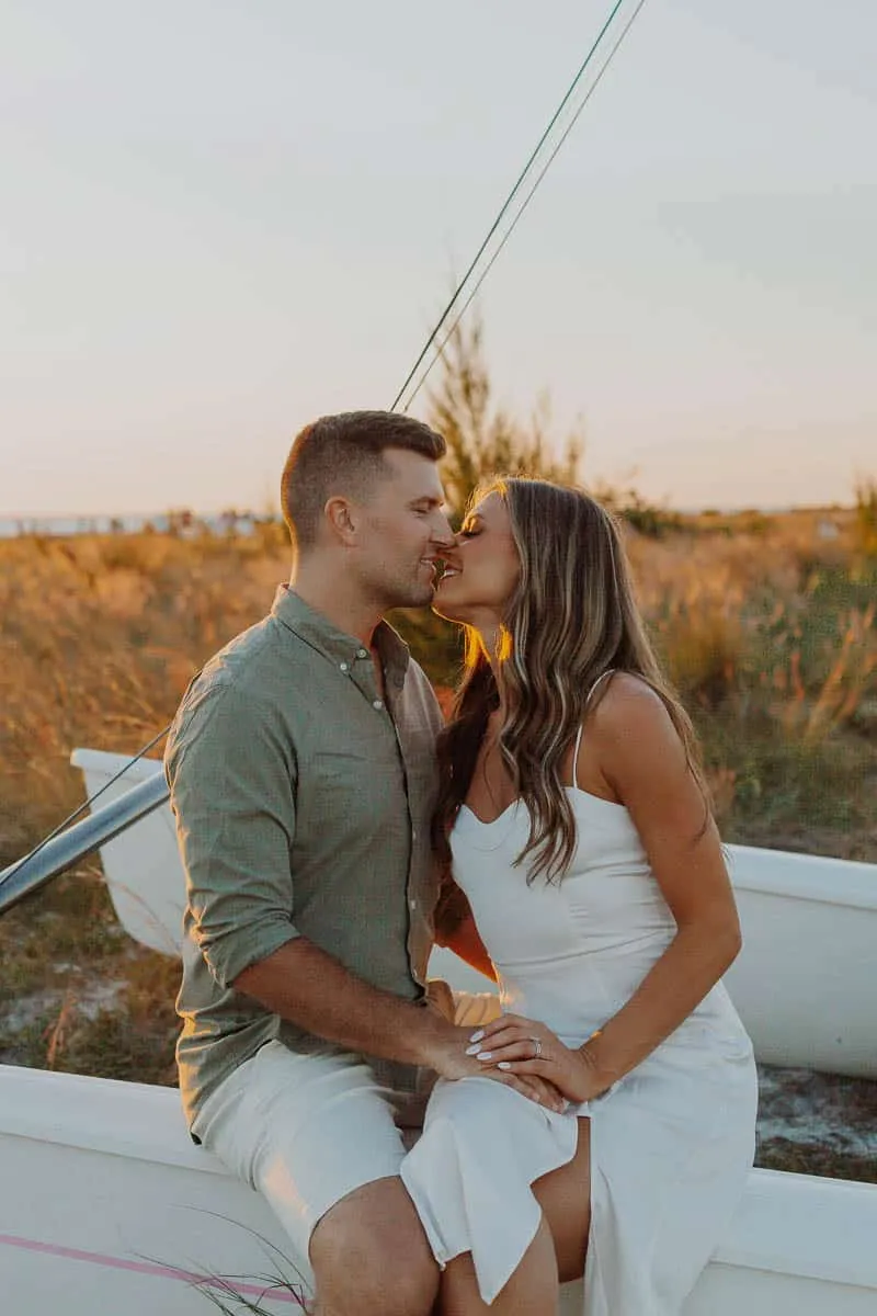 Young couple in love at Siesta Key Beach in Sarasota