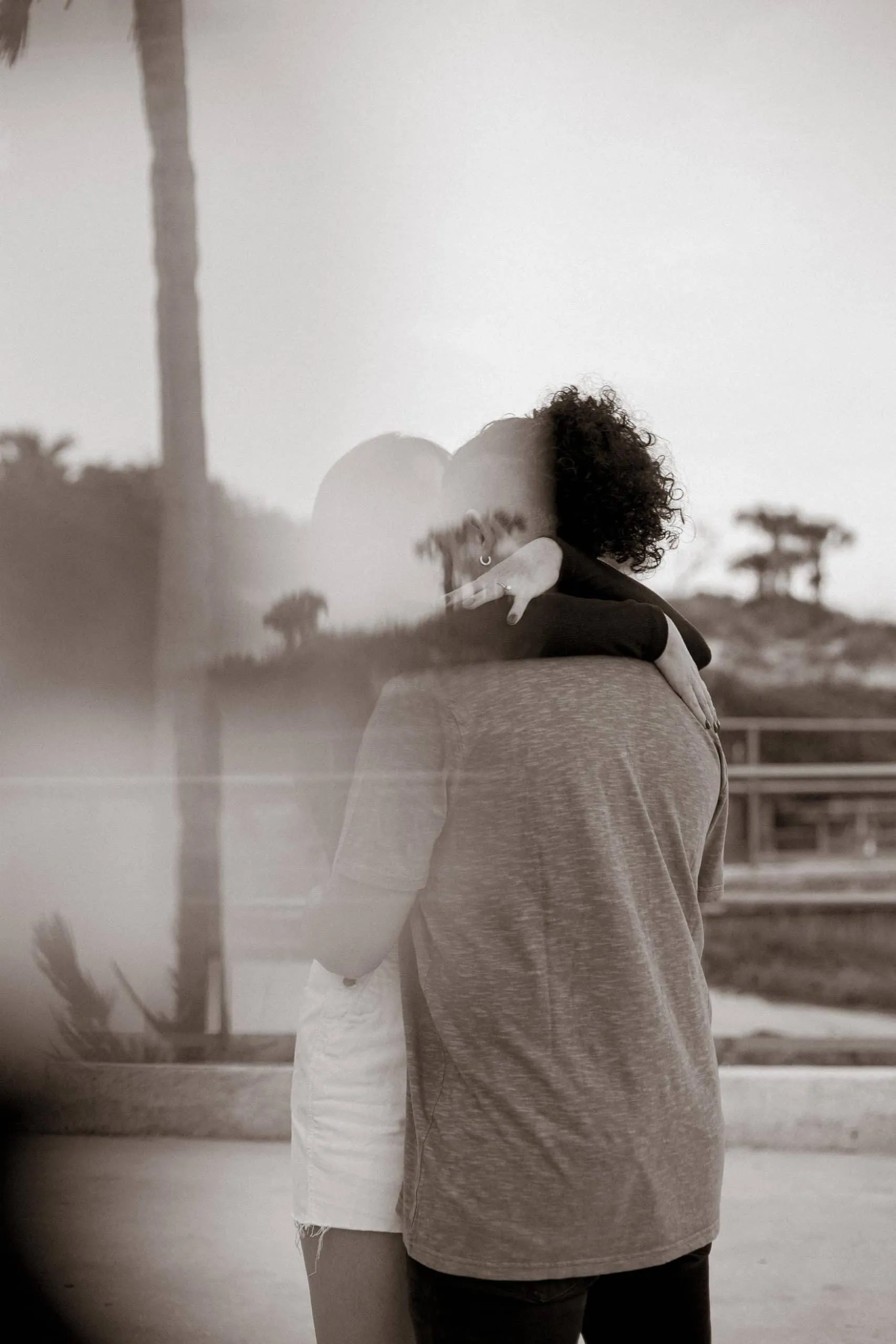 Couple together at The Poles Beach in Jacksonville for an anniversary session