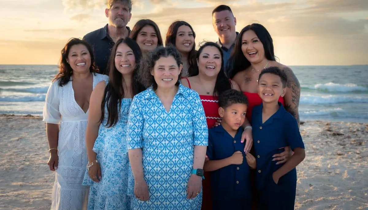 Family beach portrait at Bradenton Beach, Florida