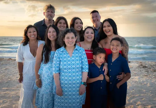 Family beach portrait at Bradenton Beach, Florida