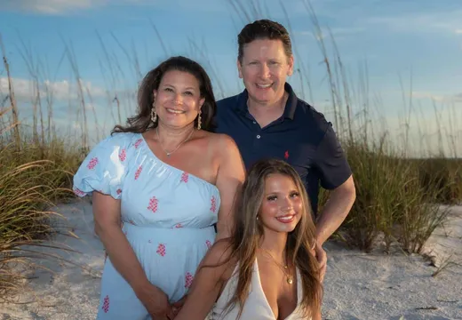 Family beach portrait at Holmes Beach on Anna Maria Island, Florida